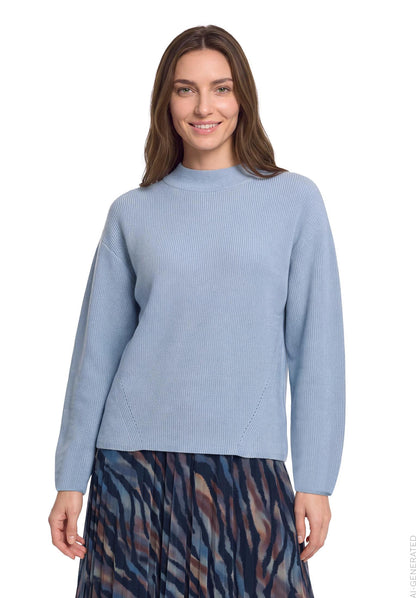 Strickpullover Kurz 1/1 Arm Blue Fog Melange Bild 1
