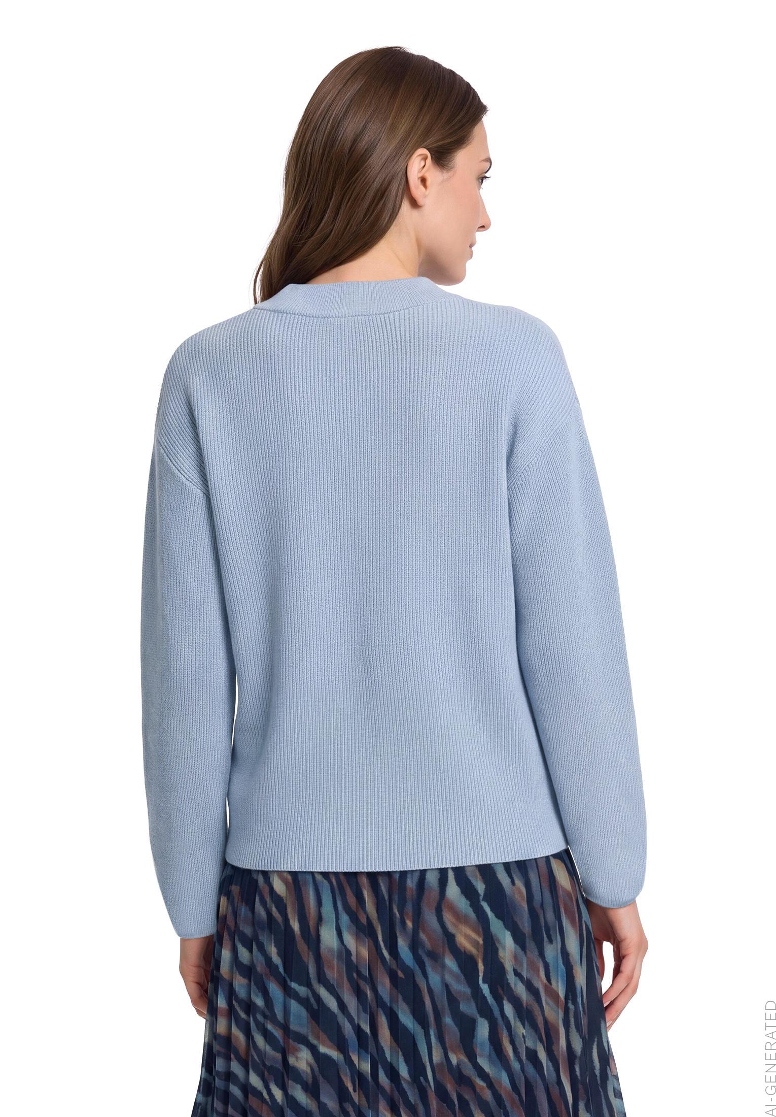 Strickpullover Kurz 1/1 Arm Blue Fog Melange Bild 2