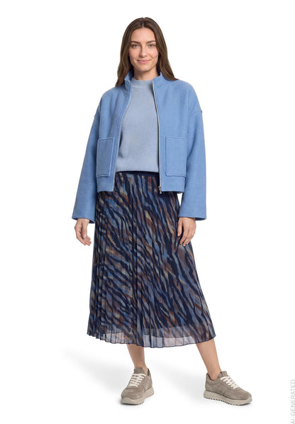 Strickpullover Kurz 1/1 Arm Blue Fog Melange Bild 3