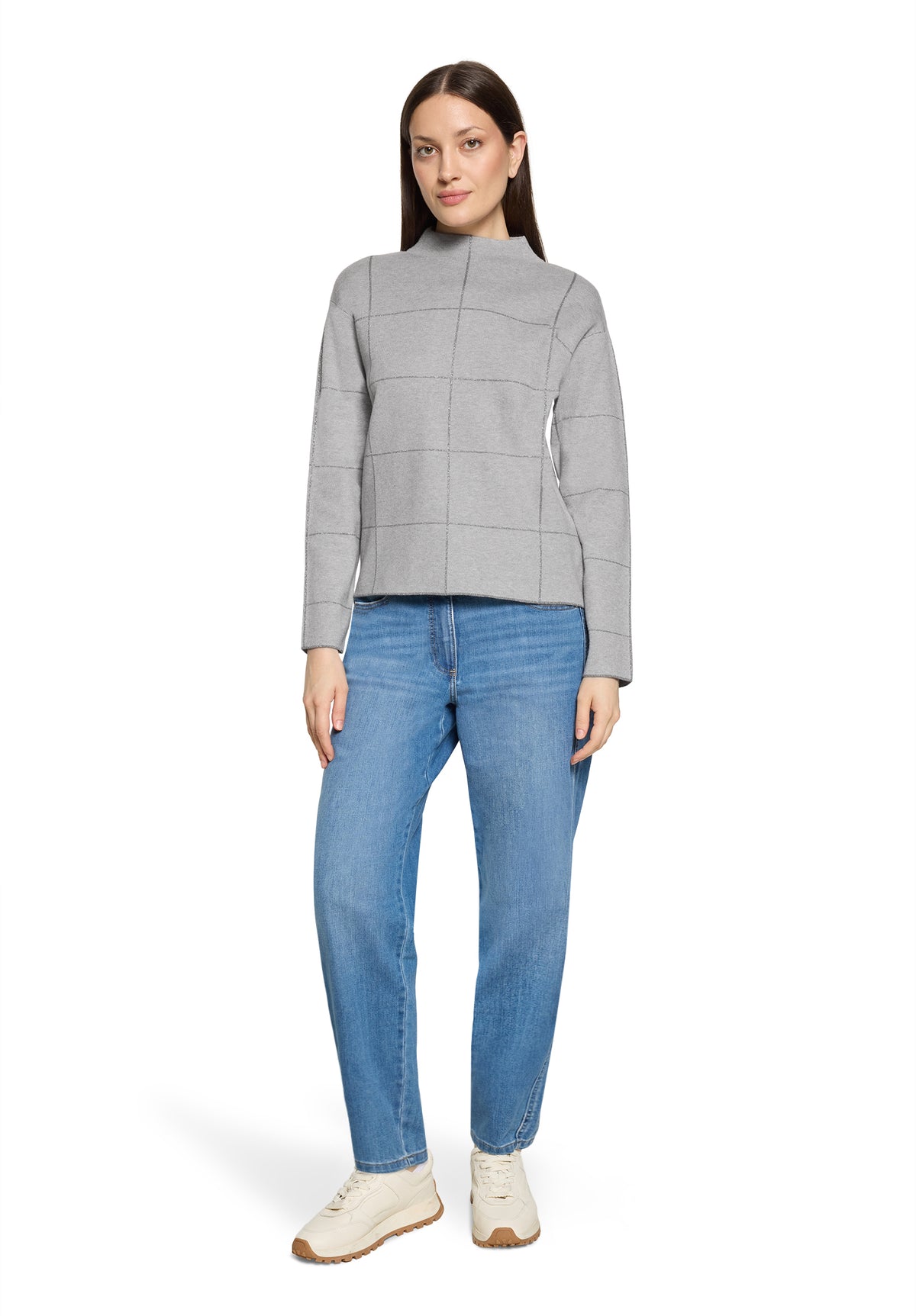 Strickpullover Kurz 1/1 Arm Patch Grey/Grey Bild 5