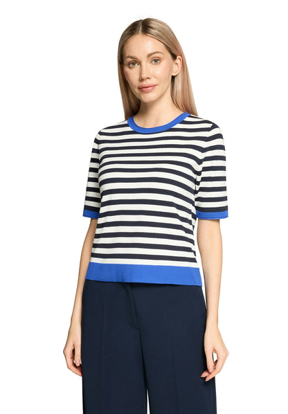 Strickpullover Kurz 1/2 Arm Patch Dark Blue/Blue Bild 3