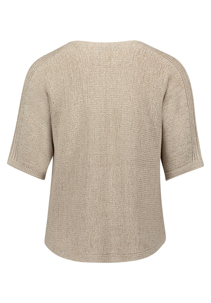 Strickpullover Kurz 1/2 Arm Light Beige Bild 2