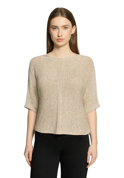 Strickpullover Kurz 1/2 Arm Light Beige Bild 3