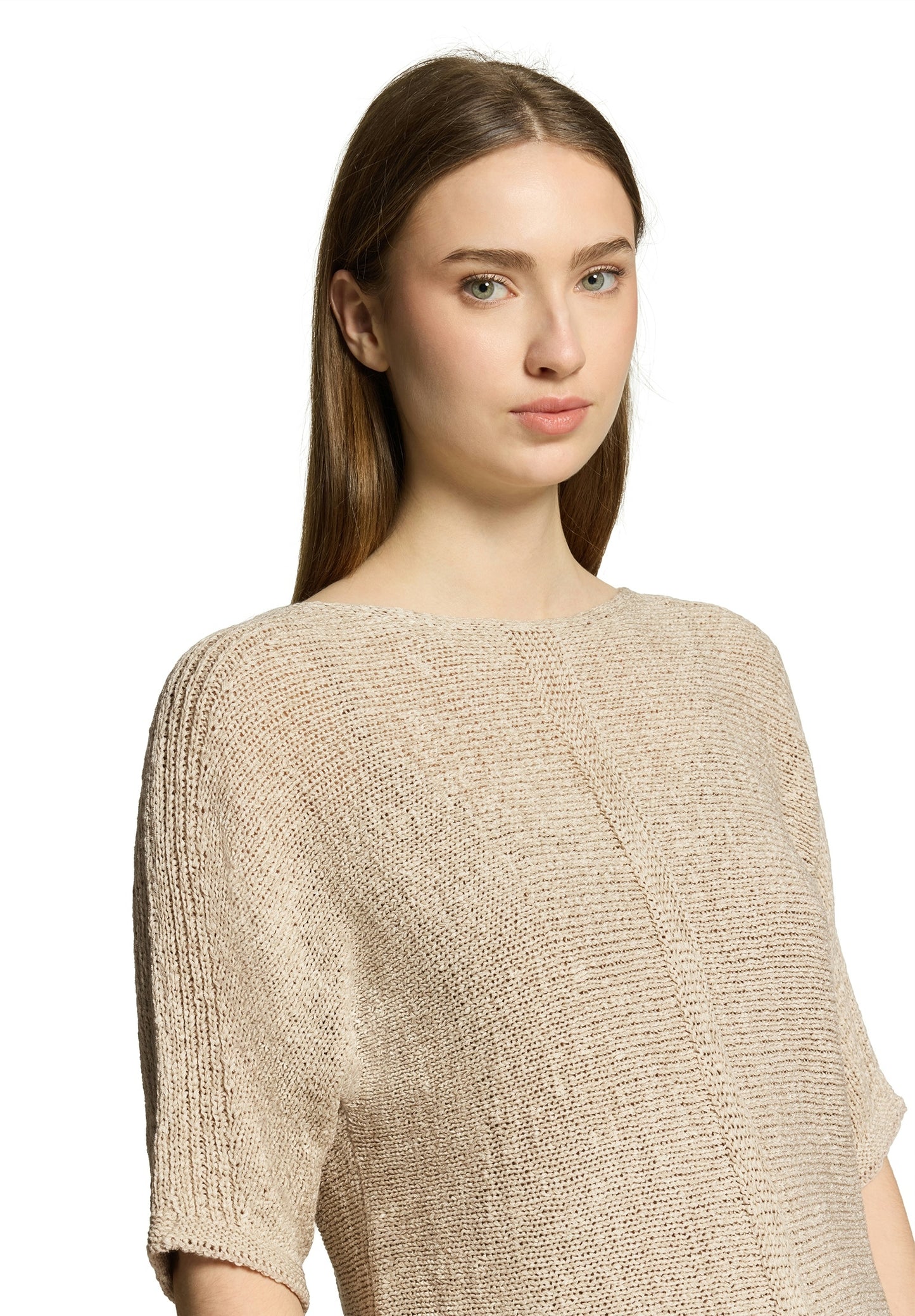 Strickpullover Kurz 1/2 Arm Light Beige Bild 6