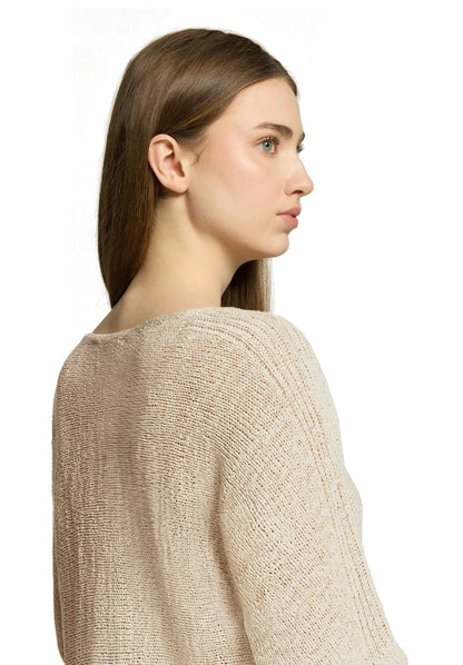 Strickpullover Kurz 1/2 Arm Light Beige Bild 7