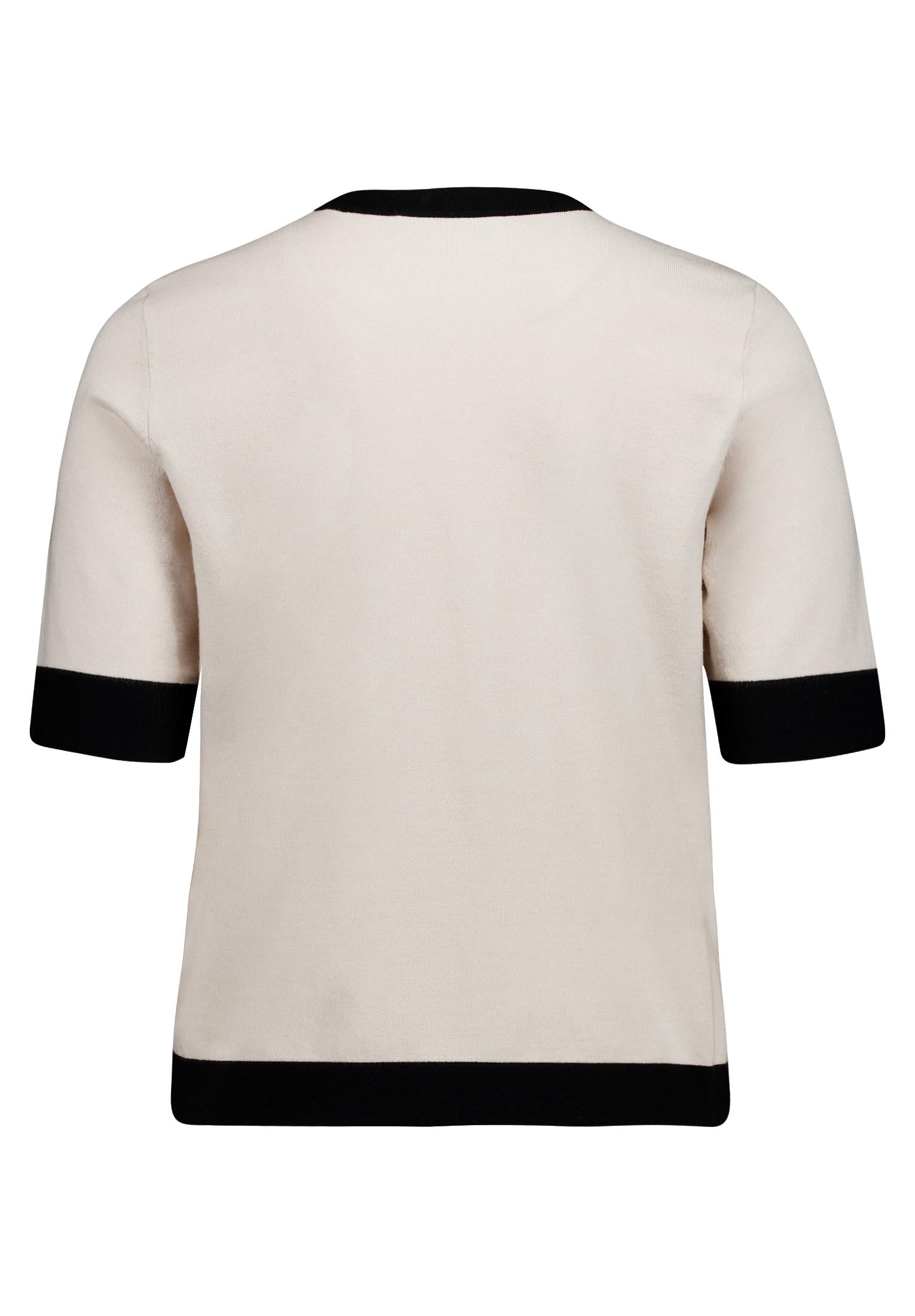 Strickpullover Kurz 1/2 Arm Patch Beige/Black Bild 2