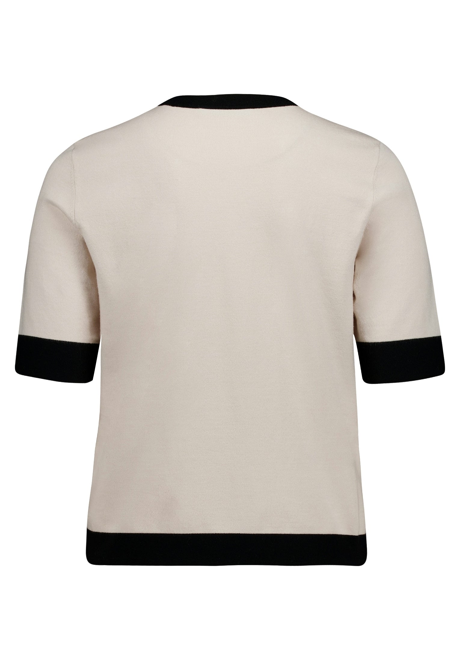 Strickpullover Kurz 1/2 Arm Patch Beige/Black Bild 2