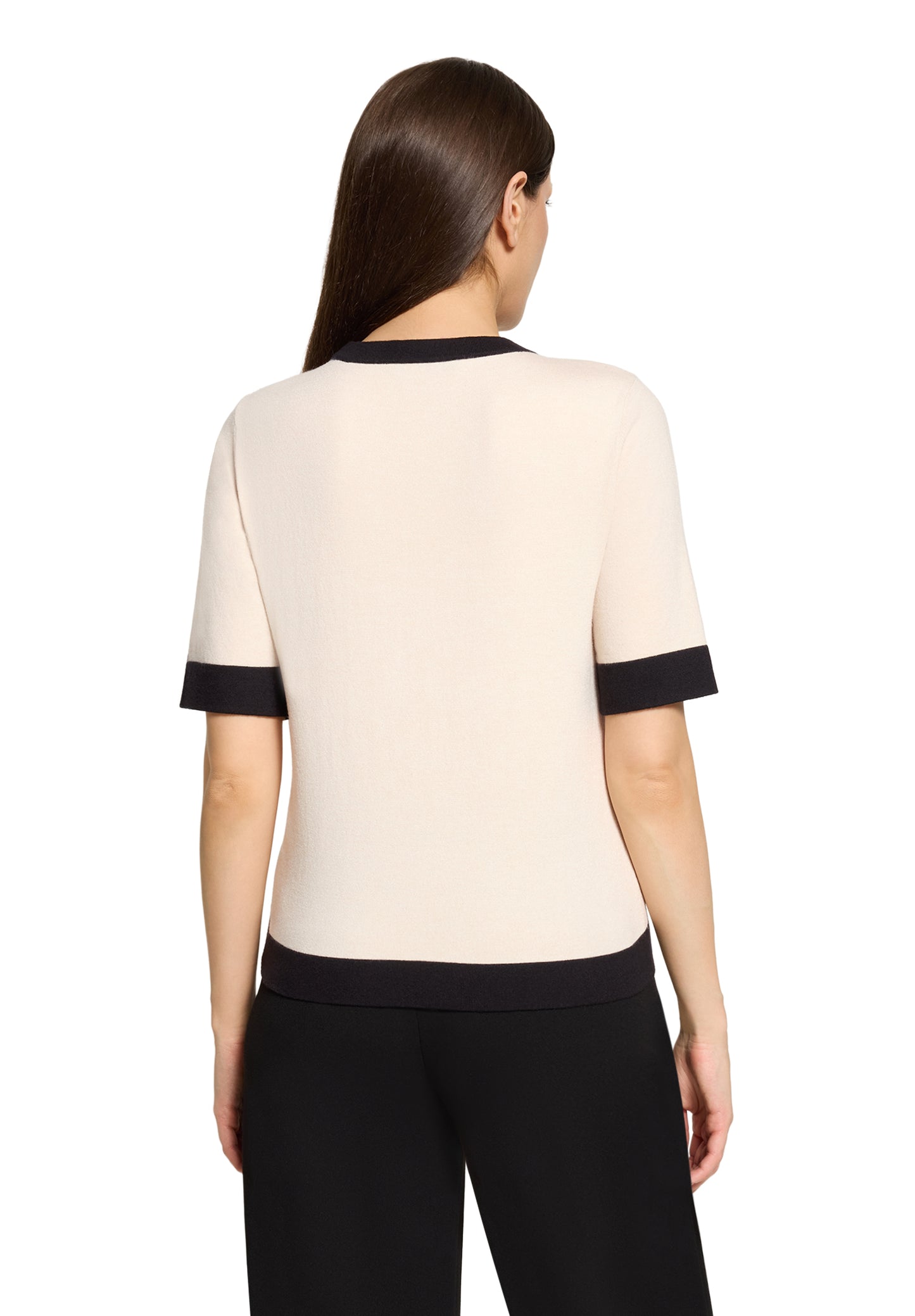 Strickpullover Kurz 1/2 Arm Patch Beige/Black Bild 4