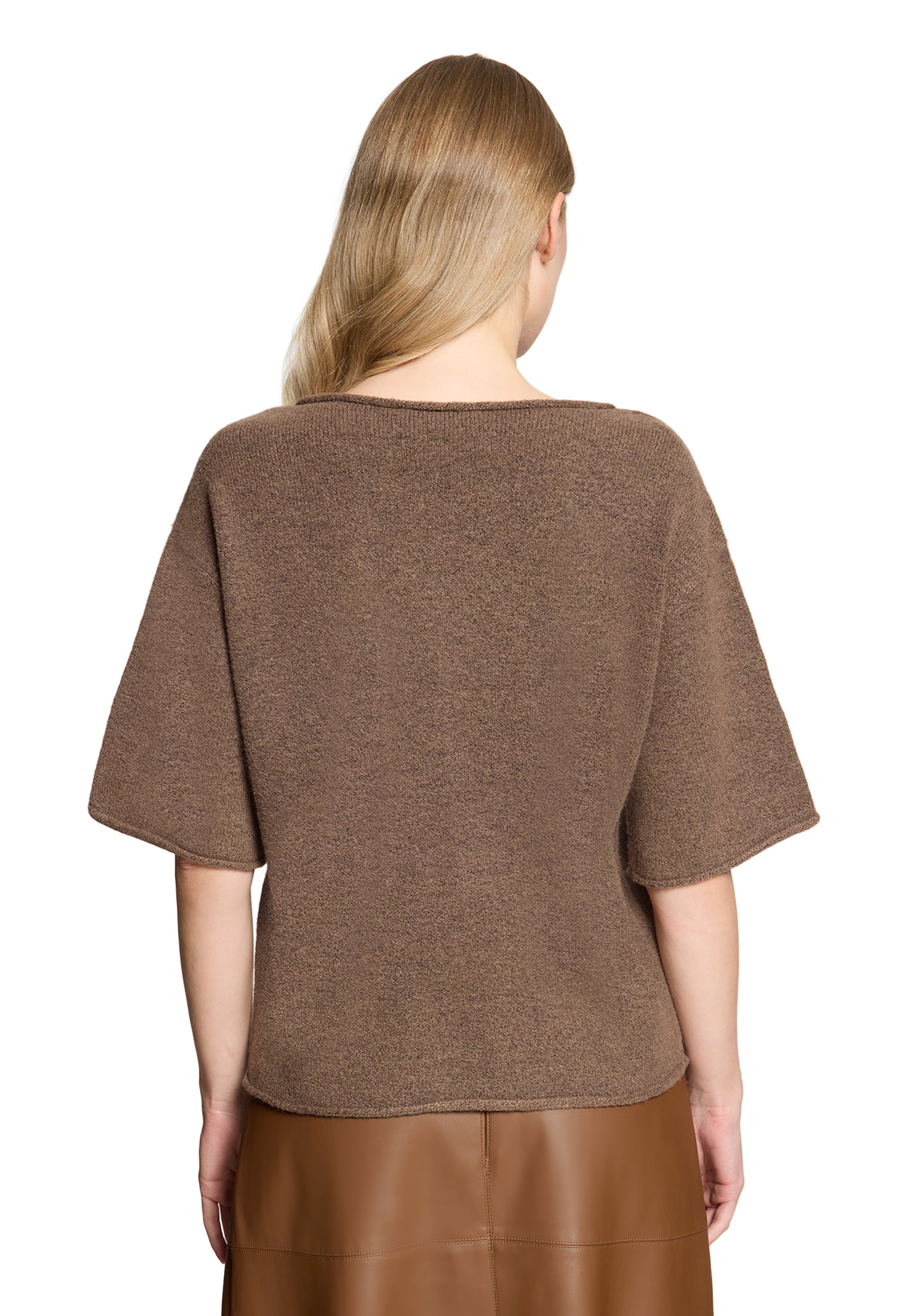 Strickpullover Kurz 1/2 Arm Dark Coffee Bild 4