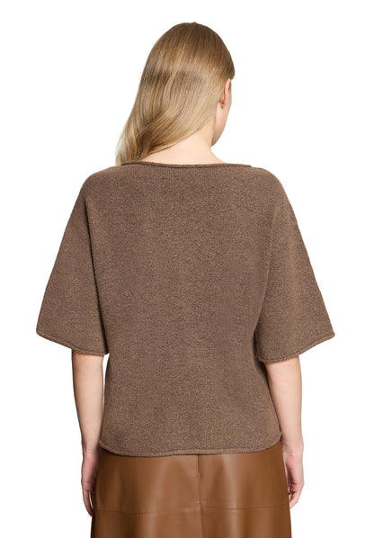 Strickpullover Kurz 1/2 Arm Dark Coffee Bild 4