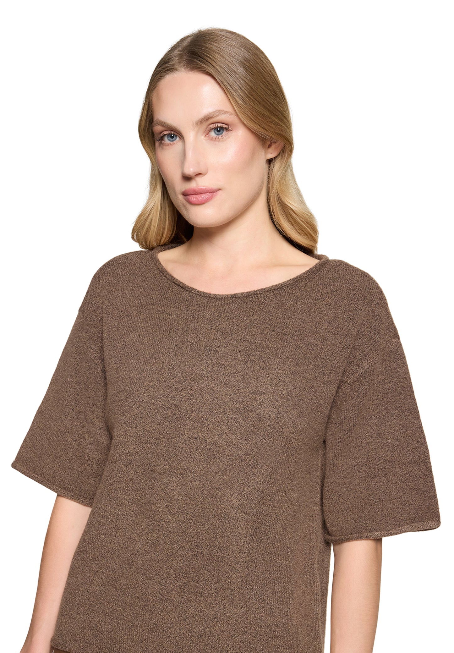 Strickpullover Kurz 1/2 Arm Dark Coffee Bild 6