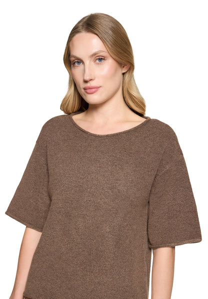 Strickpullover Kurz 1/2 Arm Dark Coffee Bild 6