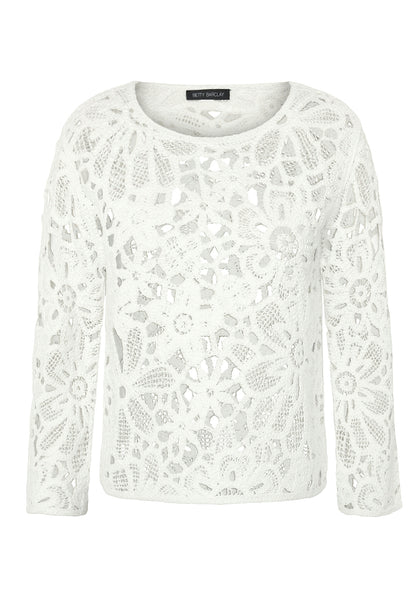 Strickpullover Kurz 3/4 Arm Offwhite Bild 1