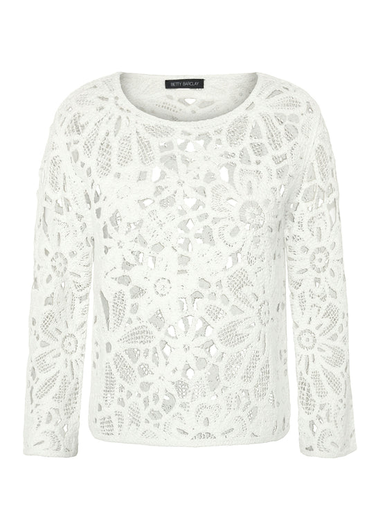 Strickpullover Kurz 3/4 Arm Offwhite Bild 1