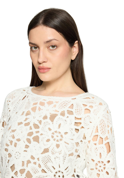 Strickpullover Kurz 3/4 Arm Offwhite Bild 6