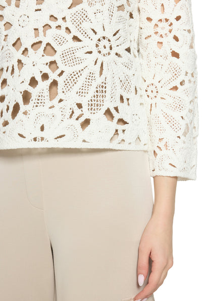 Strickpullover Kurz 3/4 Arm Offwhite Bild 7