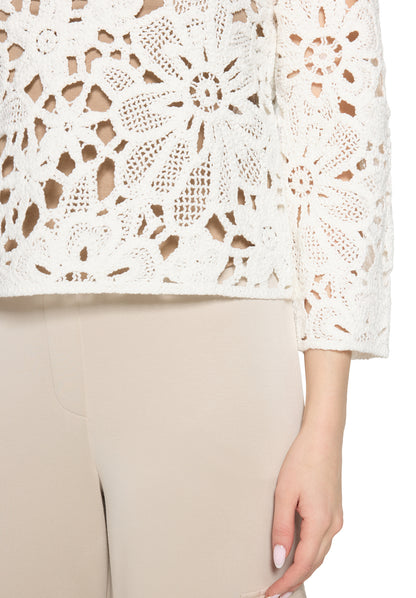 Strickpullover Kurz 3/4 Arm Offwhite Bild 7