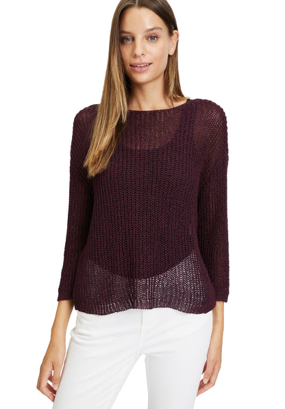 Knitted sweater short 3/4 sleeves