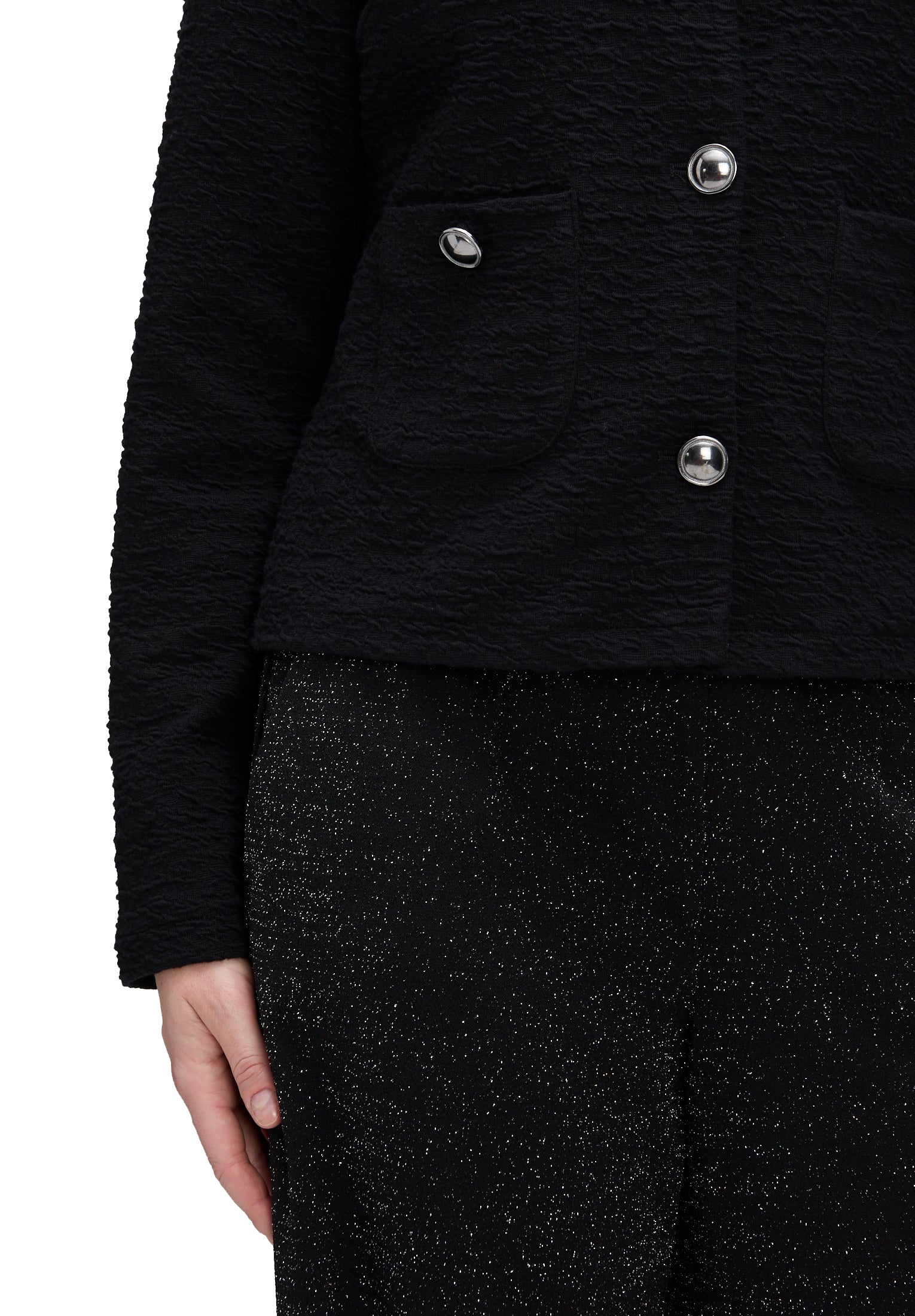 Sweat Jacke Kurz 1/1 Arm Black Bild 7