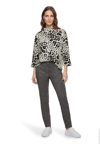 Sweat Kurz 3/4 Arm Beige/Grey Bild 3