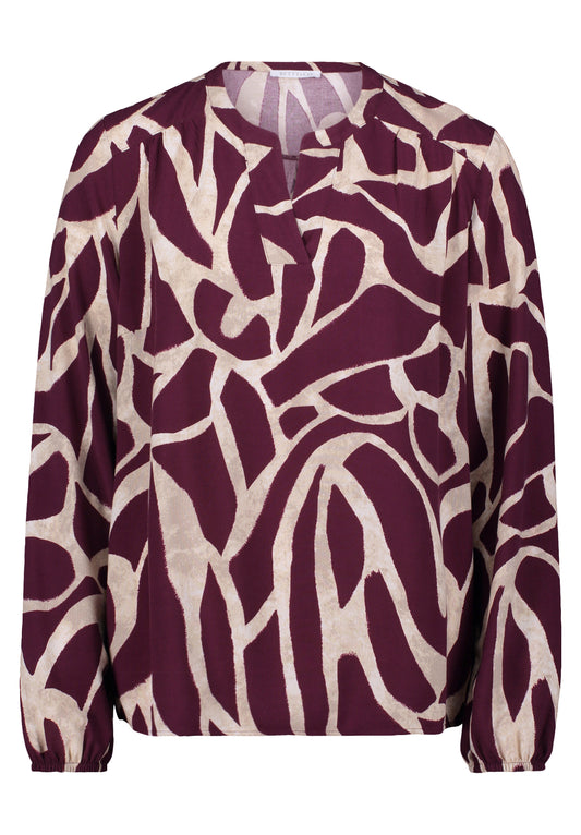 Bluse Kurz 1/1 Arm Dark Red/Nature Bild 1