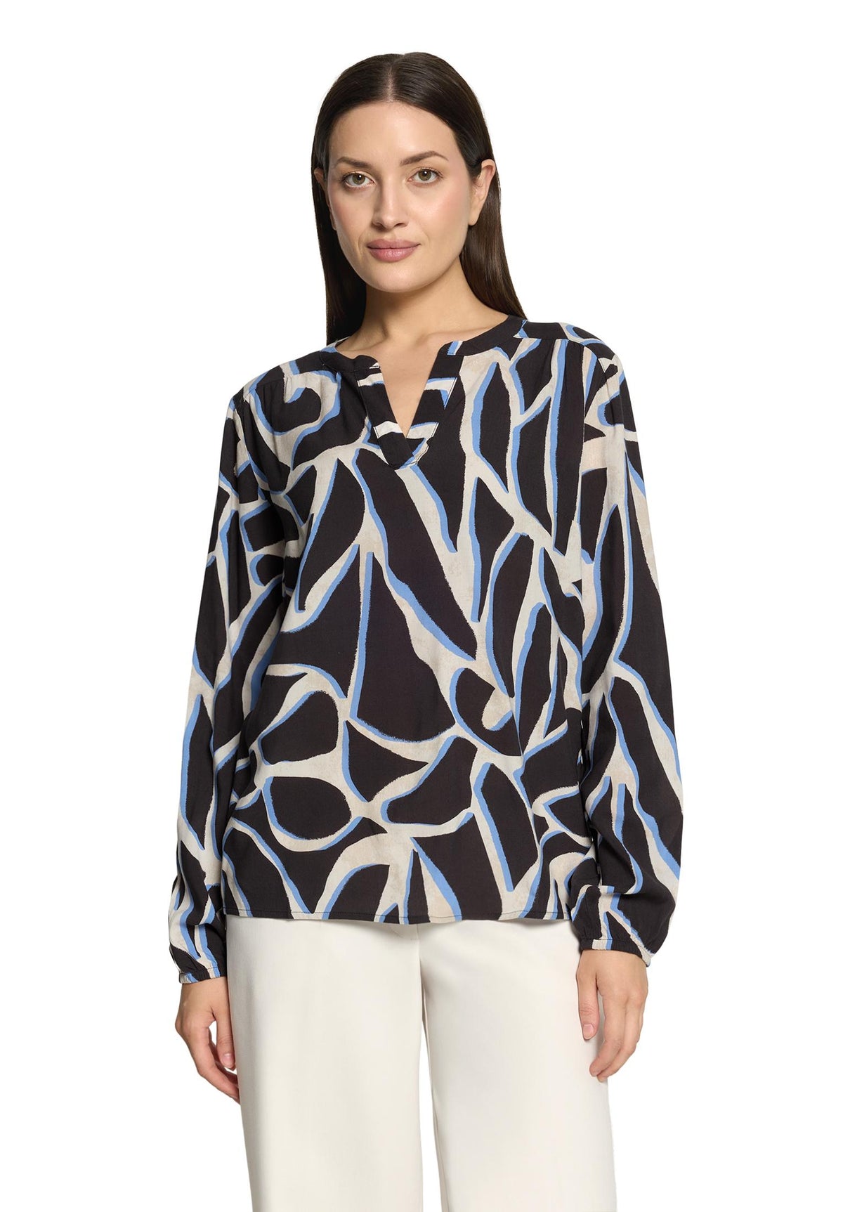 Bluse Kurz 1/1 Arm Grey/Cream Bild 3