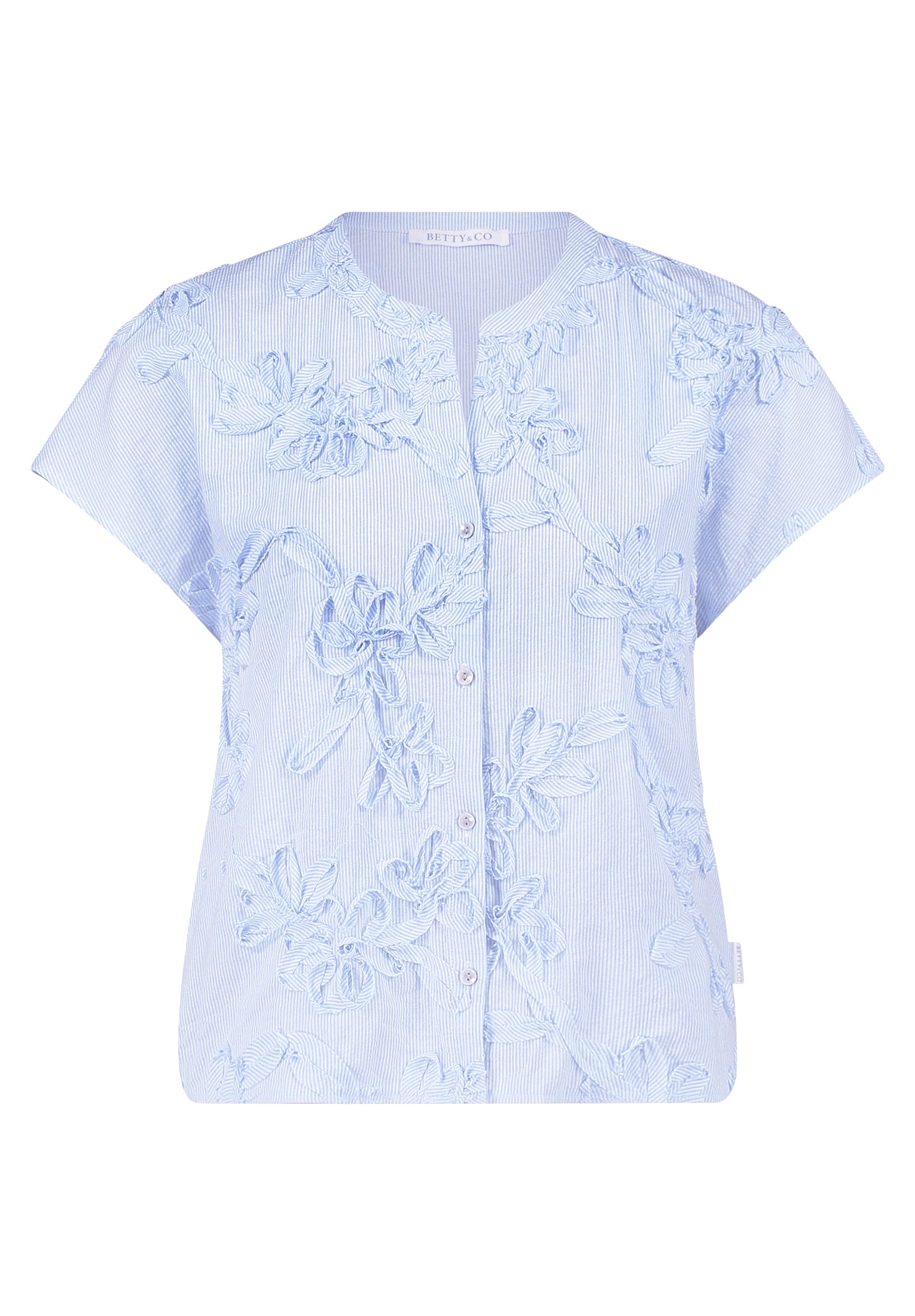 Bluse Kurz 1/2 Arm White/Light Blue Bild 1