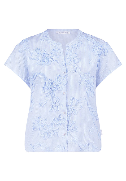 Bluse Kurz 1/2 Arm White/Light Blue Bild 1