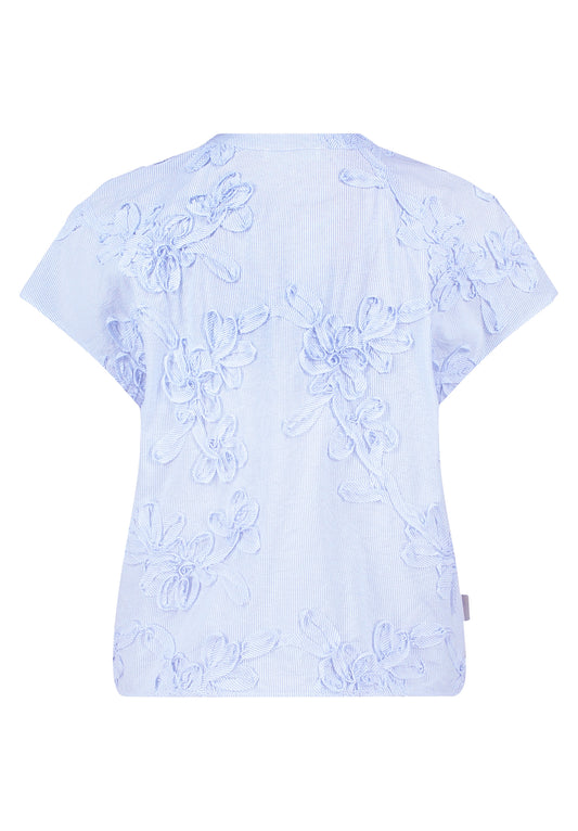 Bluse Kurz 1/2 Arm White/Light Blue Bild 2