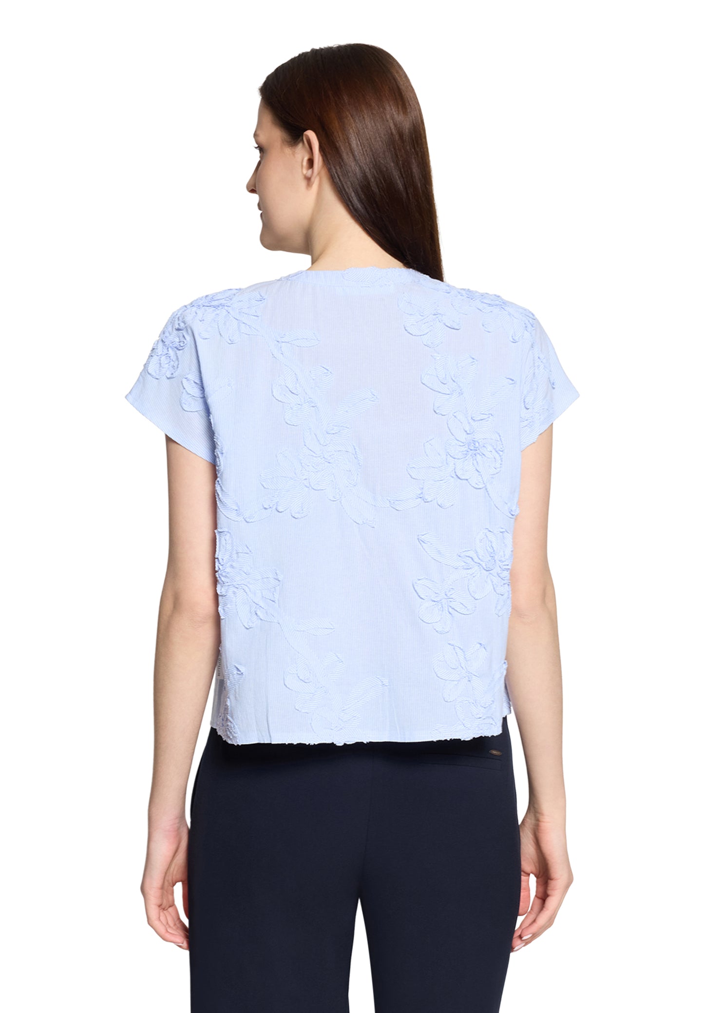 Bluse Kurz 1/2 Arm White/Light Blue Bild 4
