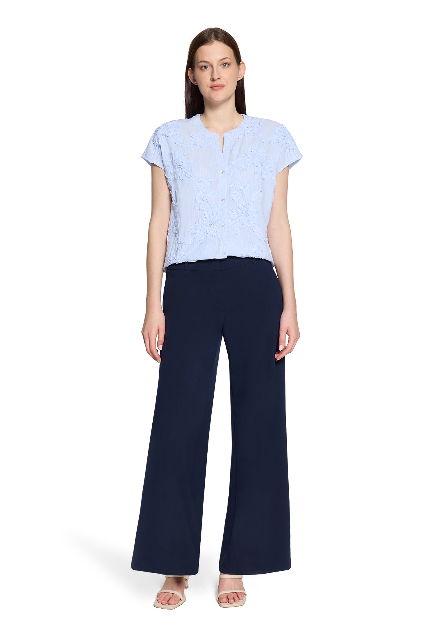 Bluse Kurz 1/2 Arm White/Light Blue Bild 5