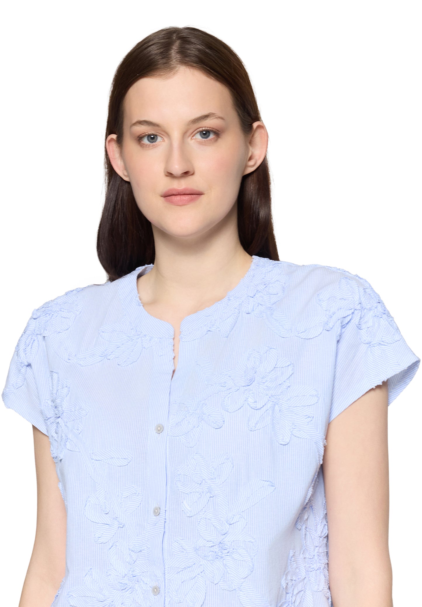 Bluse Kurz 1/2 Arm White/Light Blue Bild 6