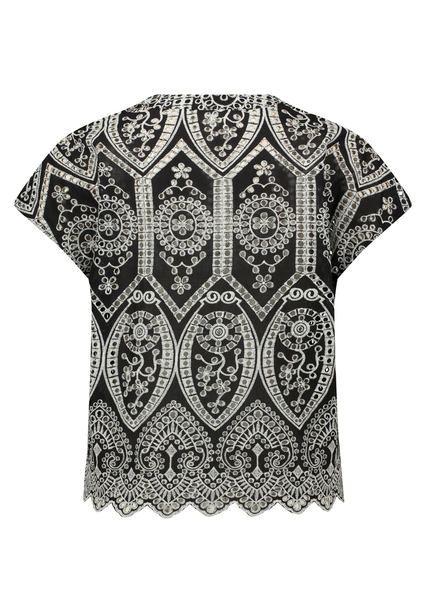Bluse Kurz 1/2 Arm Black/Cream Bild 2