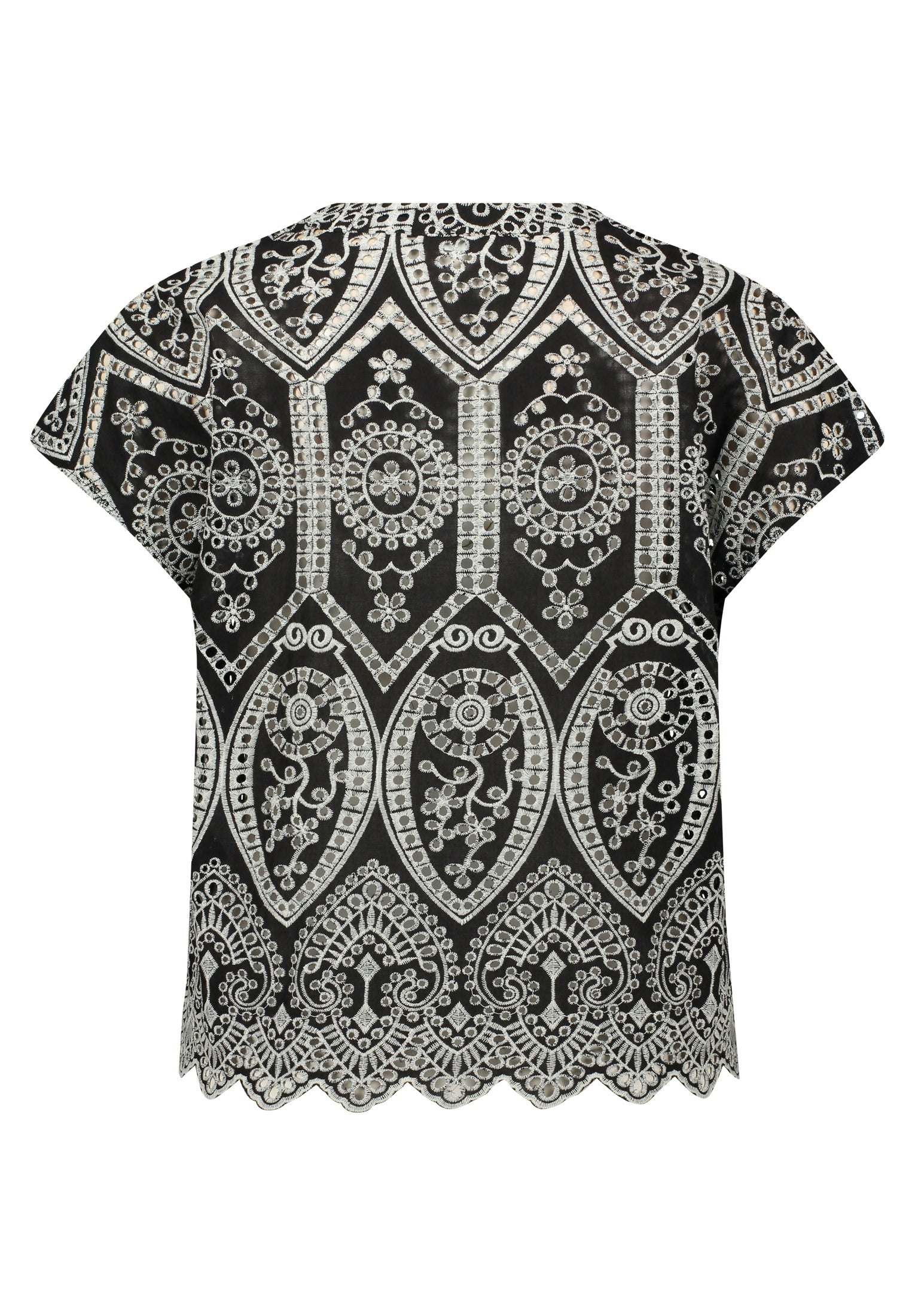Bluse Kurz 1/2 Arm Black/Cream Bild 2