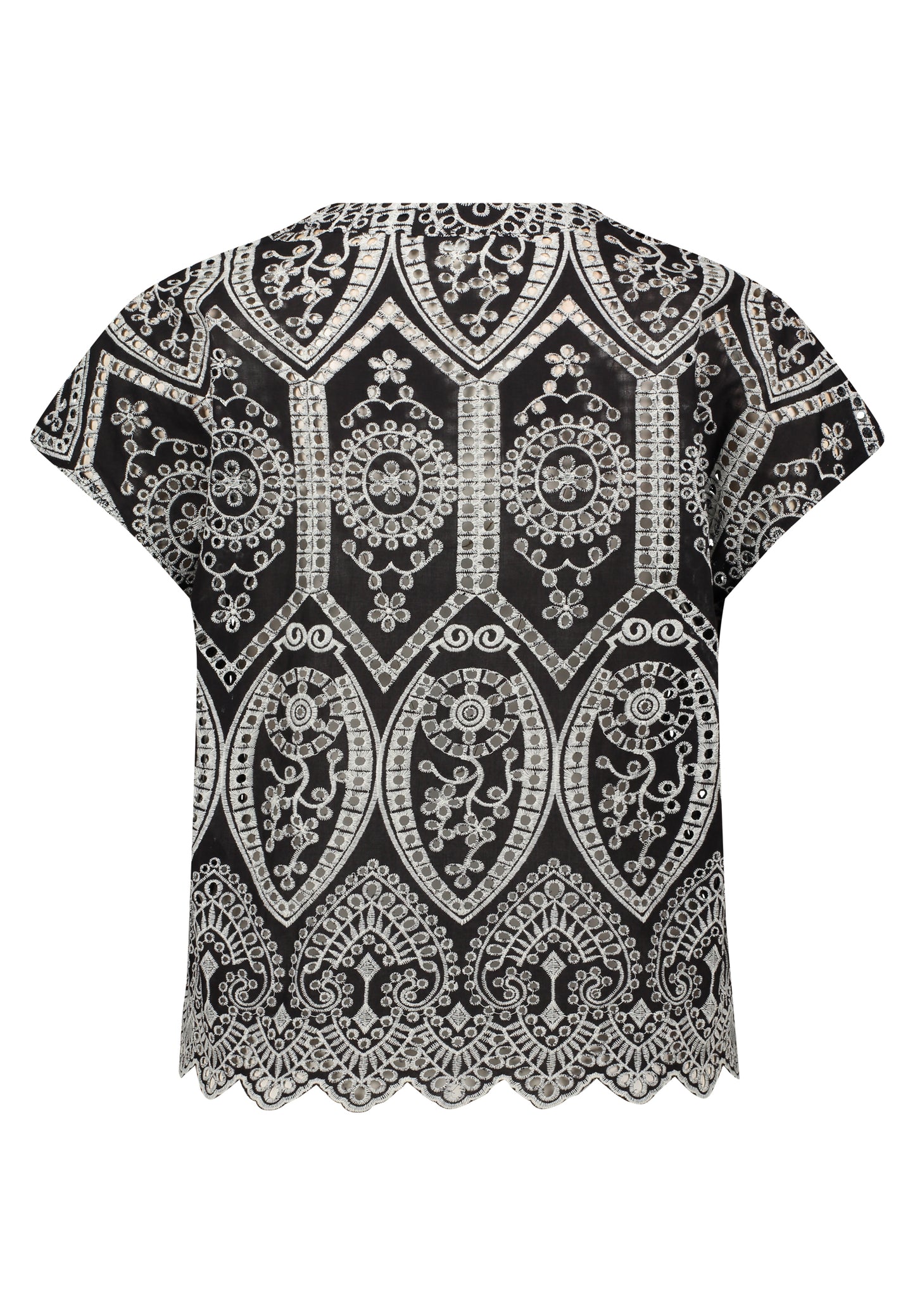 Bluse Kurz 1/2 Arm Black/Cream Bild 2