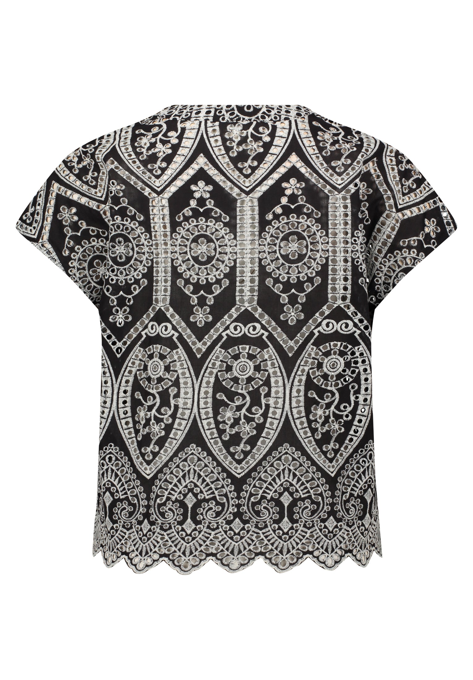 Bluse Kurz 1/2 Arm Black/Cream Bild 2