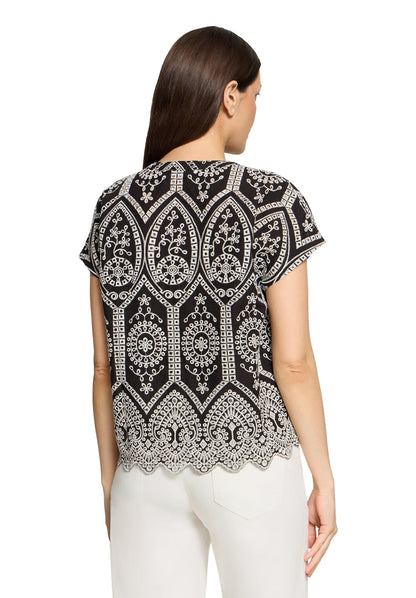 Bluse Kurz 1/2 Arm Black/Cream Bild 4