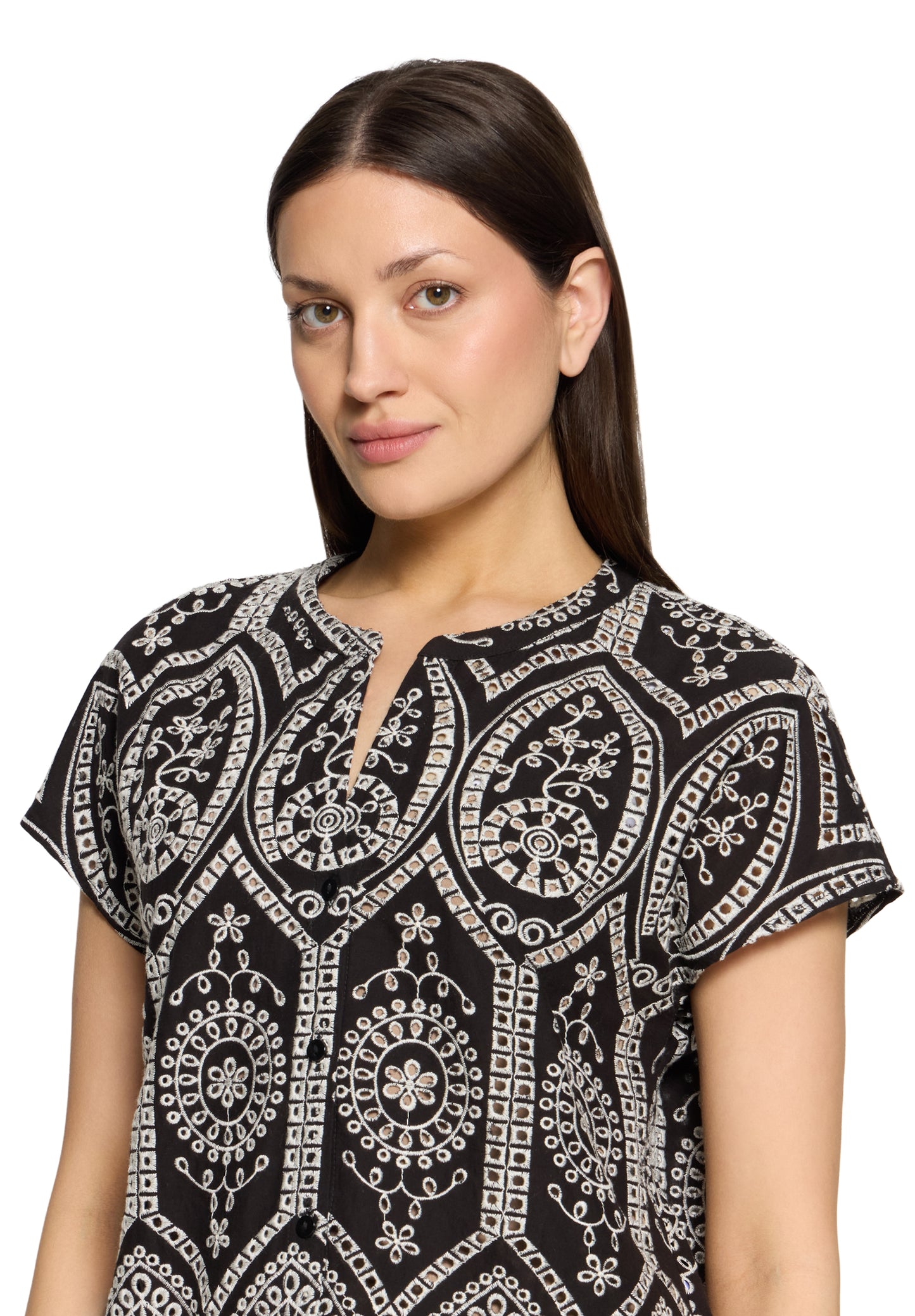 Bluse Kurz 1/2 Arm Black/Cream Bild 6