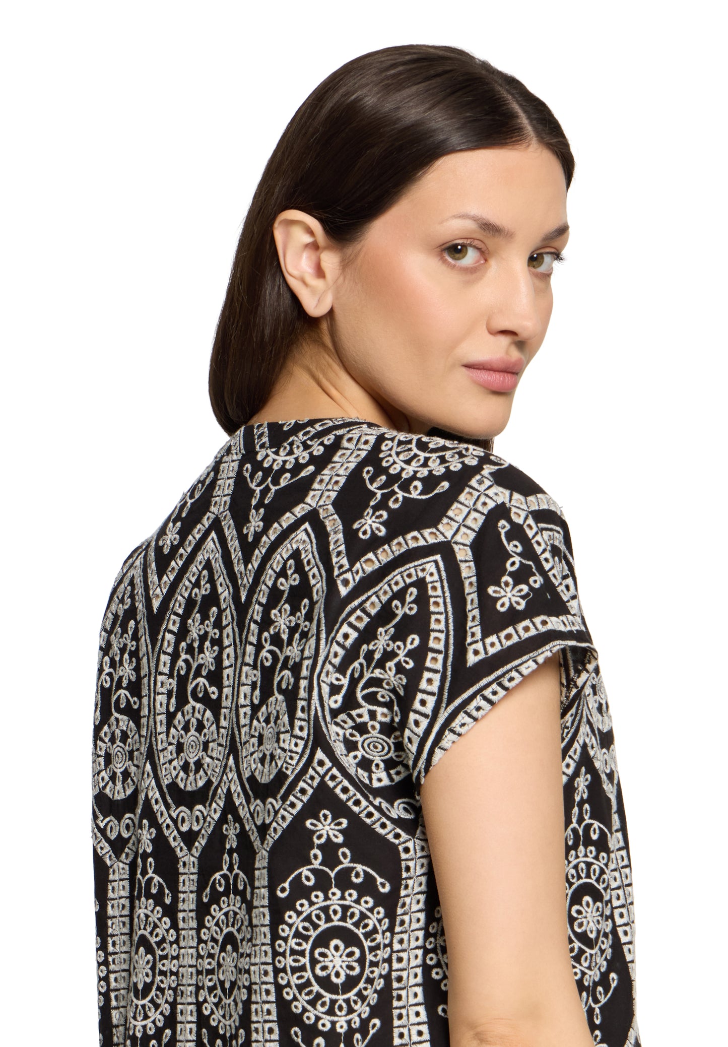 Bluse Kurz 1/2 Arm Black/Cream Bild 7