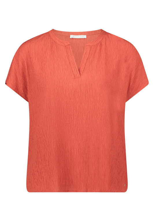 Bluse Kurz 1/2 Arm Rust Red Bild 1