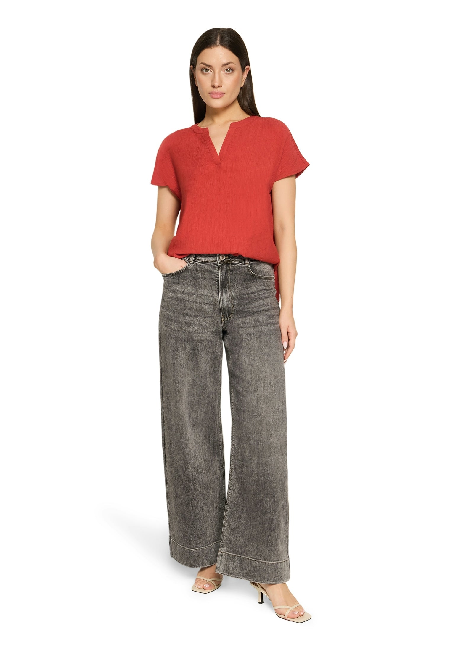 Bluse Kurz 1/2 Arm Rust Red Bild 5