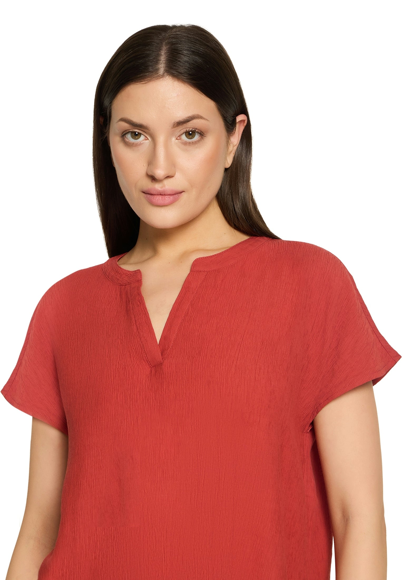 Bluse Kurz 1/2 Arm Rust Red Bild 6
