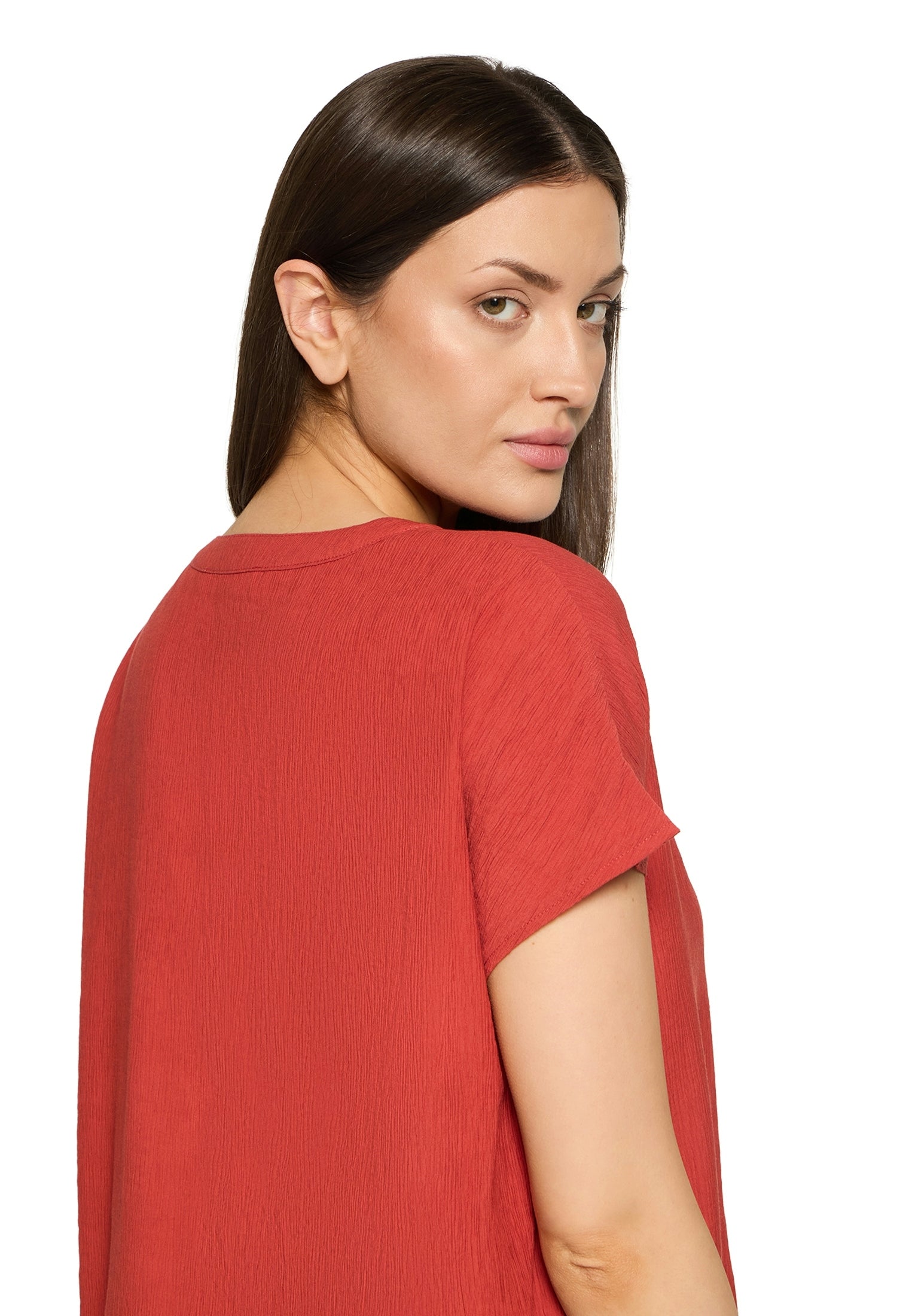 Bluse Kurz 1/2 Arm Rust Red Bild 7