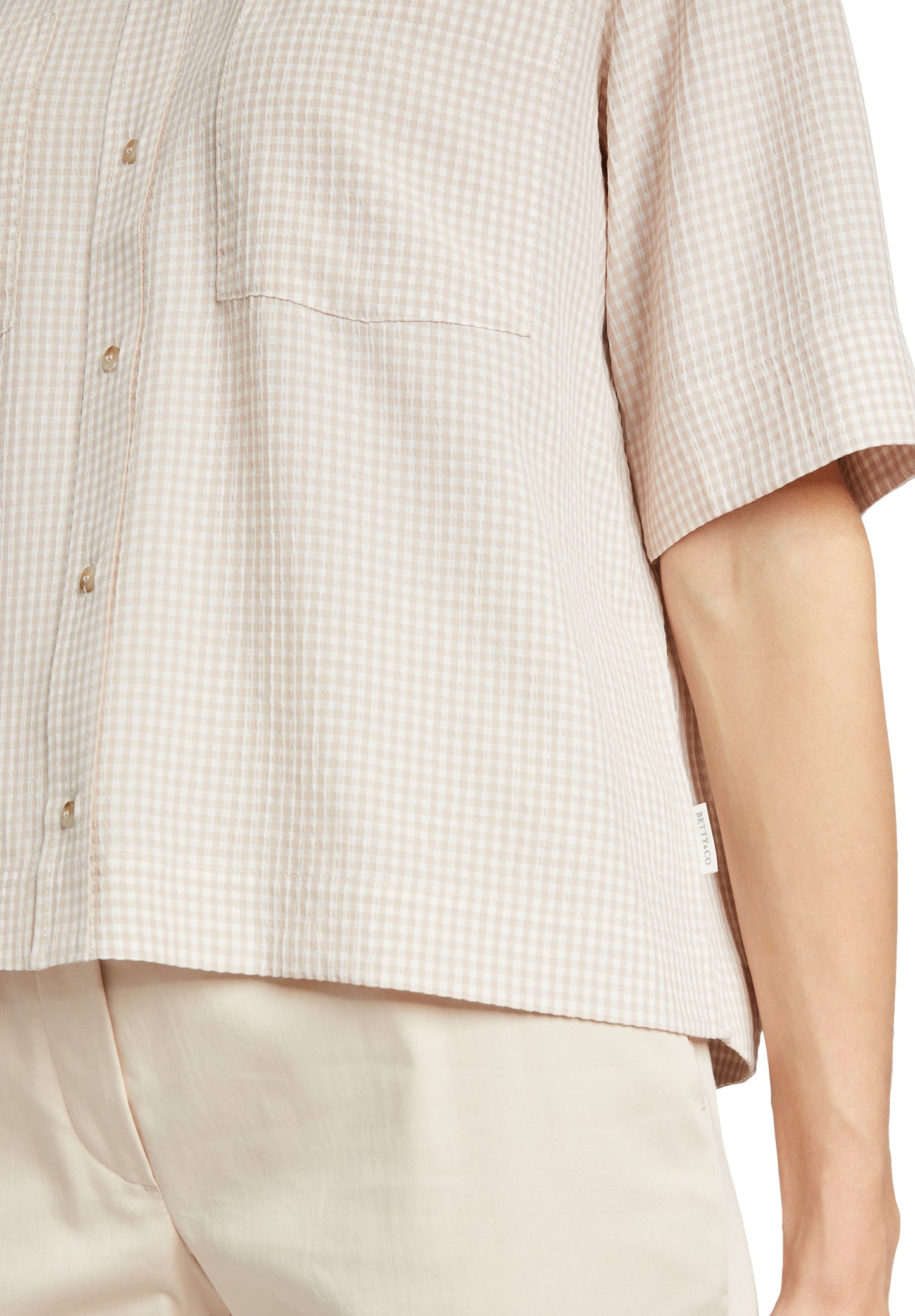 Bluse Kurz 1/2 Arm Nature/White Bild 7