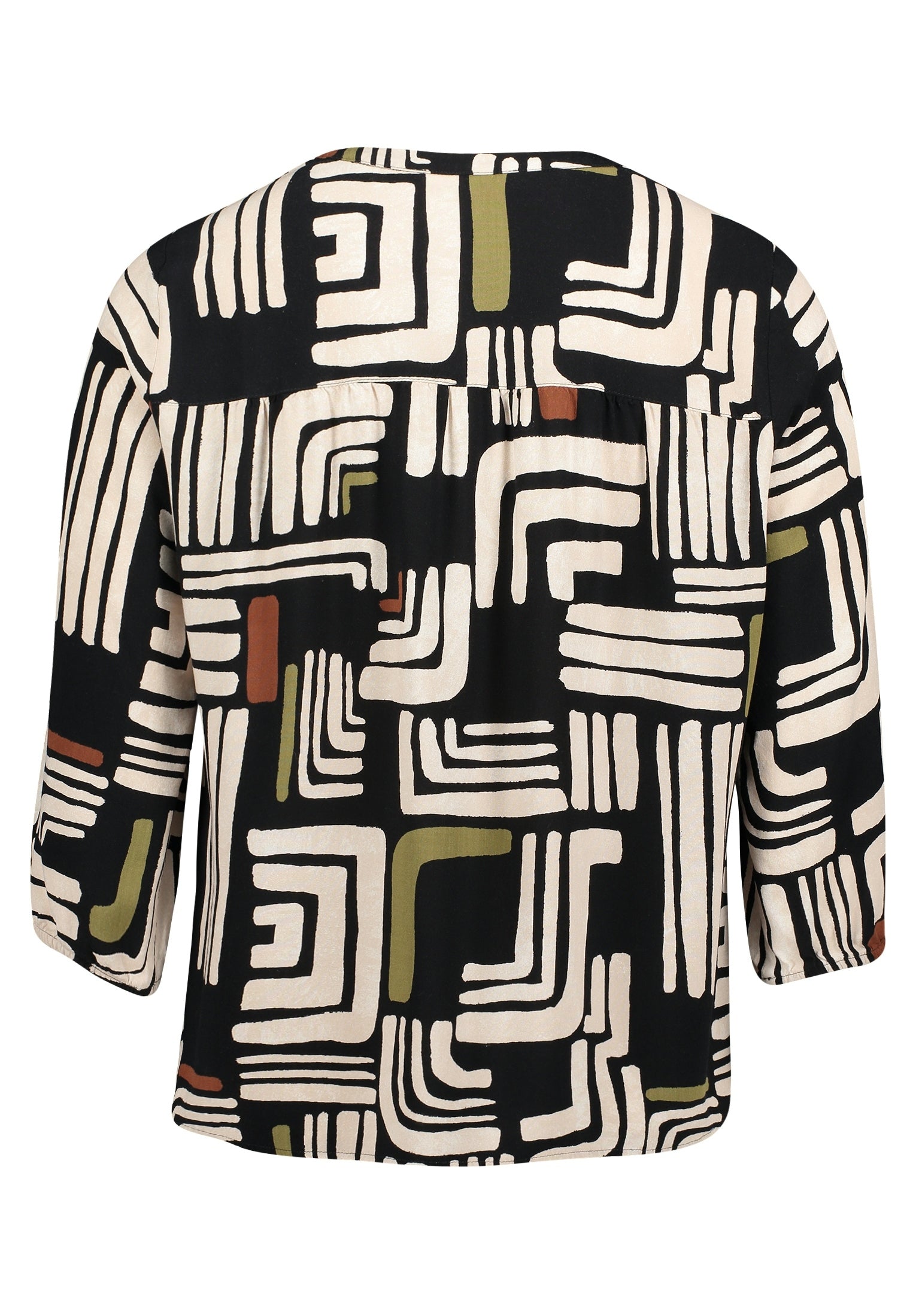 Bluse Kurz 3/4 Arm Black/Cream Bild 2