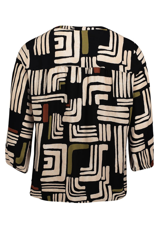 Bluse Kurz 3/4 Arm Black/Cream Bild 2