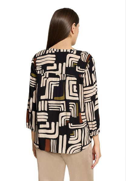 Bluse Kurz 3/4 Arm Black/Cream Bild 4
