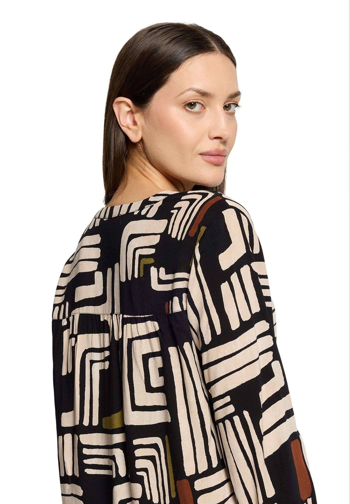 Bluse Kurz 3/4 Arm Black/Cream Bild 7