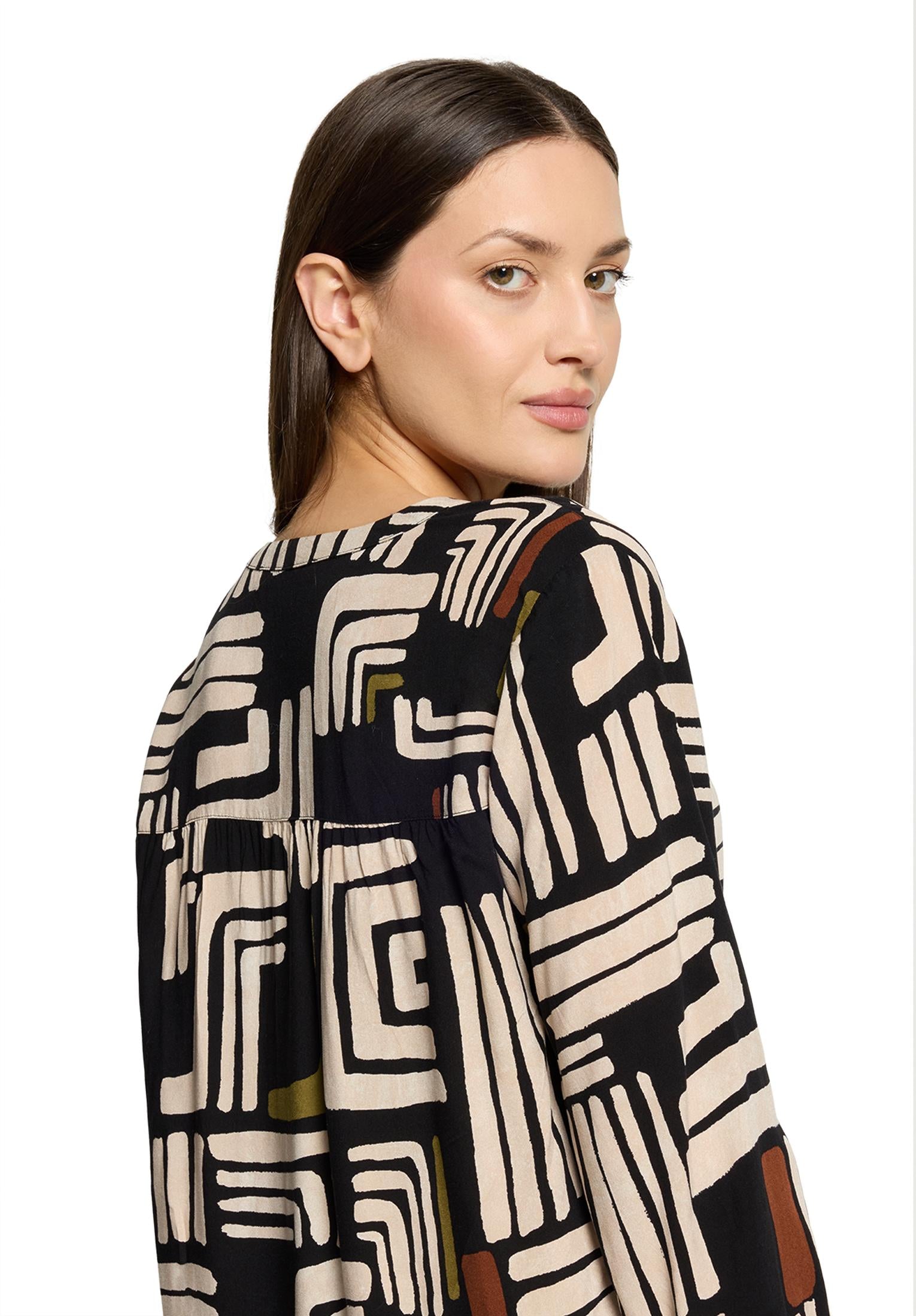 Bluse Kurz 3/4 Arm Black/Cream Bild 7