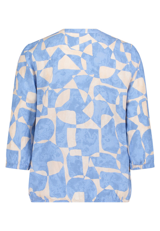 Bluse Kurz 3/4 Arm Blue/Cream Bild 2